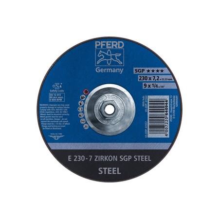 Pferd Grinding Wheel, T27, 9"x1/4 61564